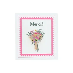 Pin's bouquet de fleurs Merci
