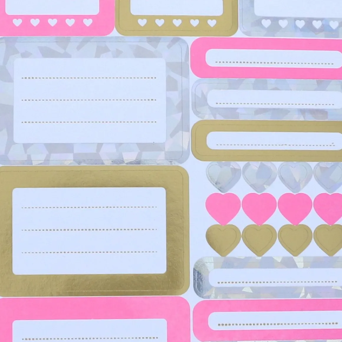 Planches stickers pour fourniture rose doré
