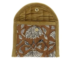 Pochette enveloppe marron Block print - Delhi d'antan
