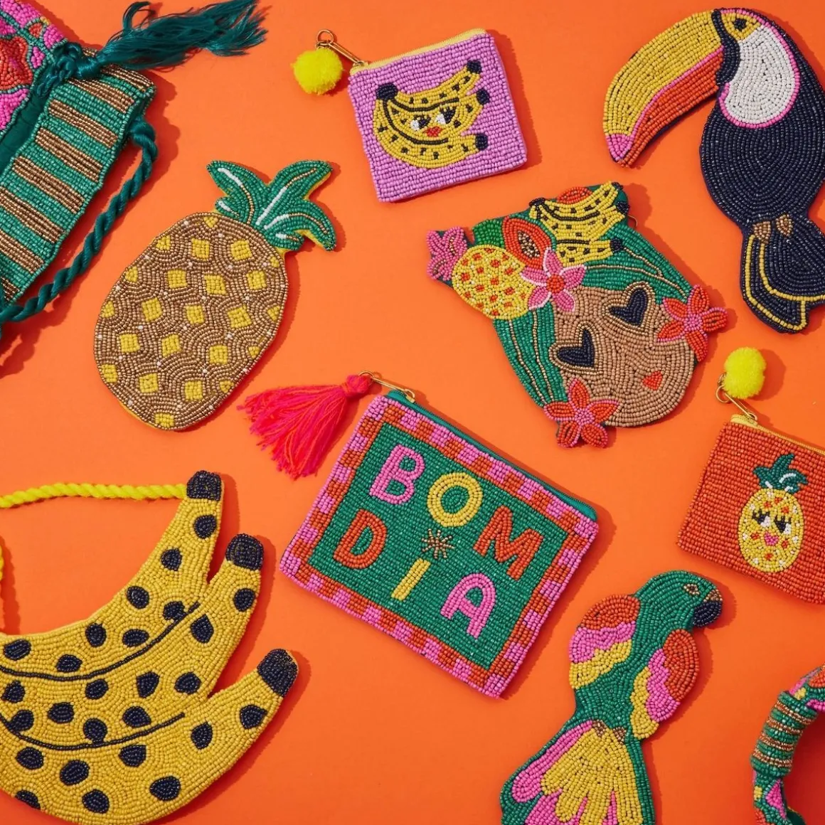 Porte-monnaie ananas perles - Copacabana party !