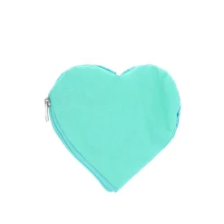 Porte-monnaie cœur turquoise et blanc mom