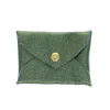 Porte-monnaie enveloppe cuir vert olive