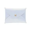 Porte-monnaie enveloppe cuir argent brillant