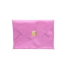Porte-monnaie enveloppe cuir rose bonbon