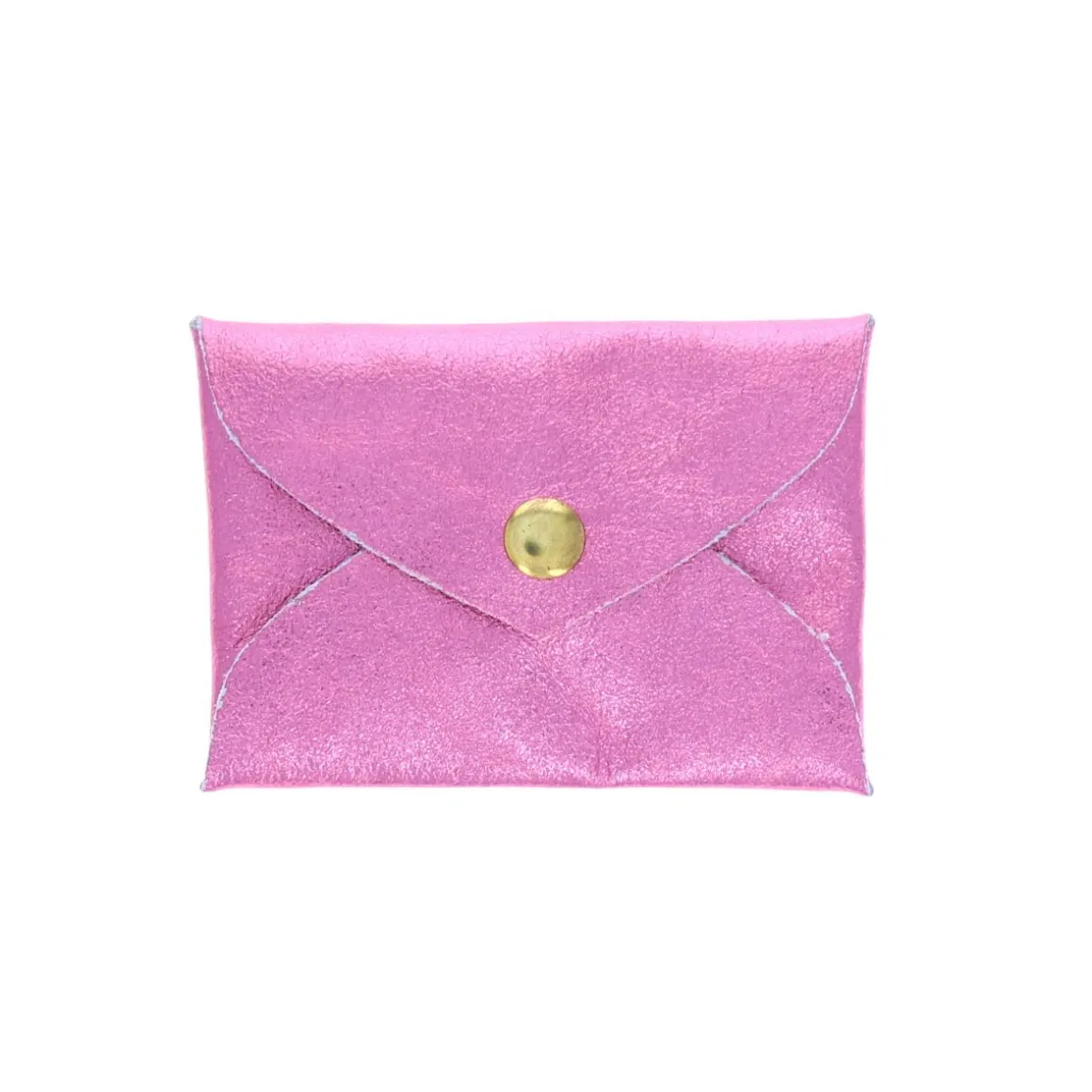 Porte-monnaie enveloppe cuir rose bonbon