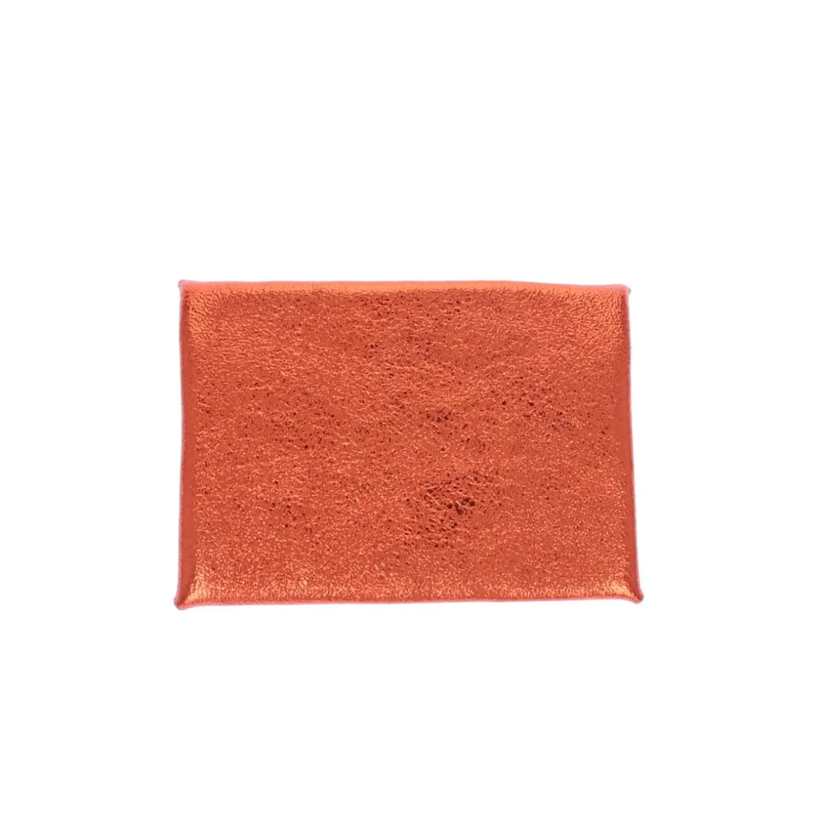 Porte-monnaie enveloppe cuir orange pailleté