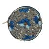 Porte-monnaie rond à sequins fleurs - Mariage Indien