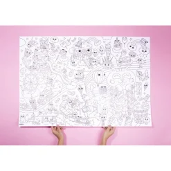 Poster géant à colorier Kawaii