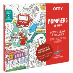 Poster géant à colorier Pompiers de Paris