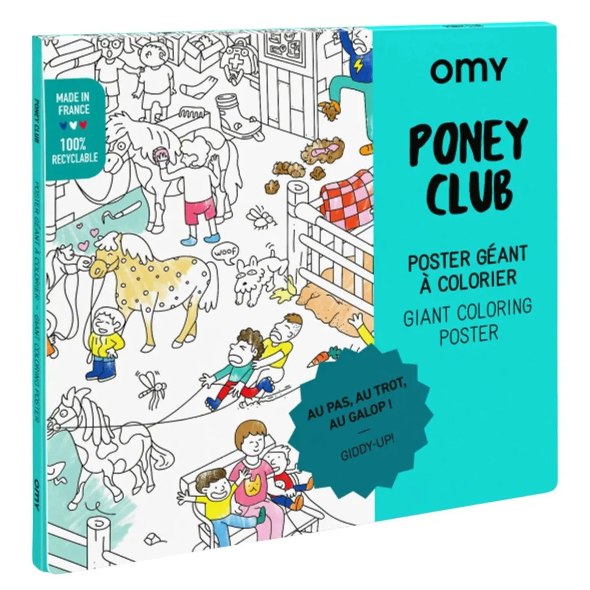 Poster géant à colorier Poney Club