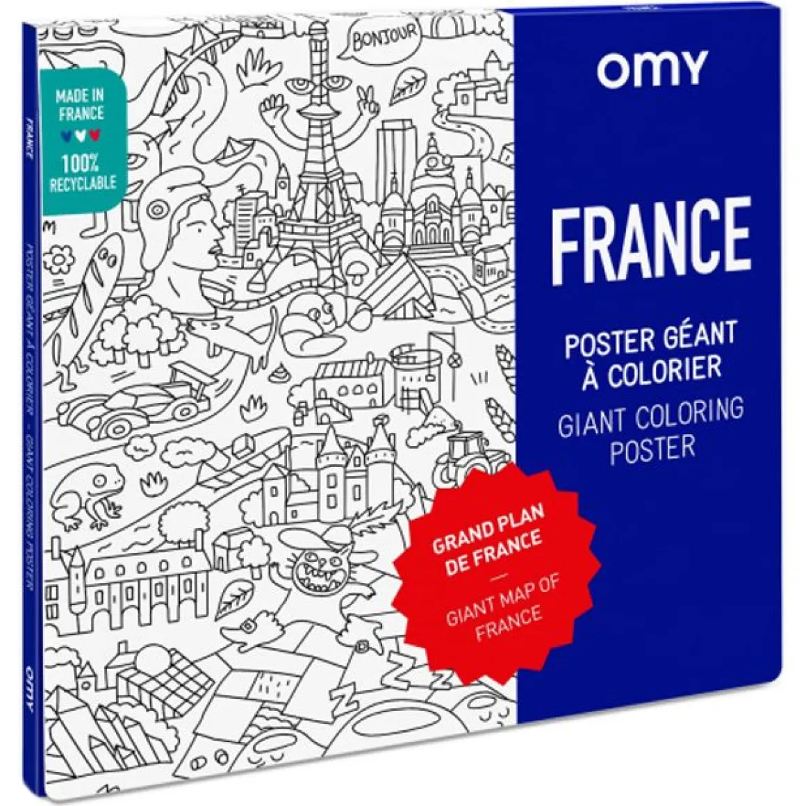 Poster géant France à colorier