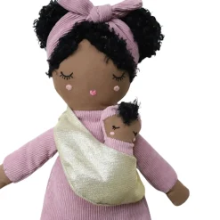 Poupée en tissu Maman Nicole et son bébé
