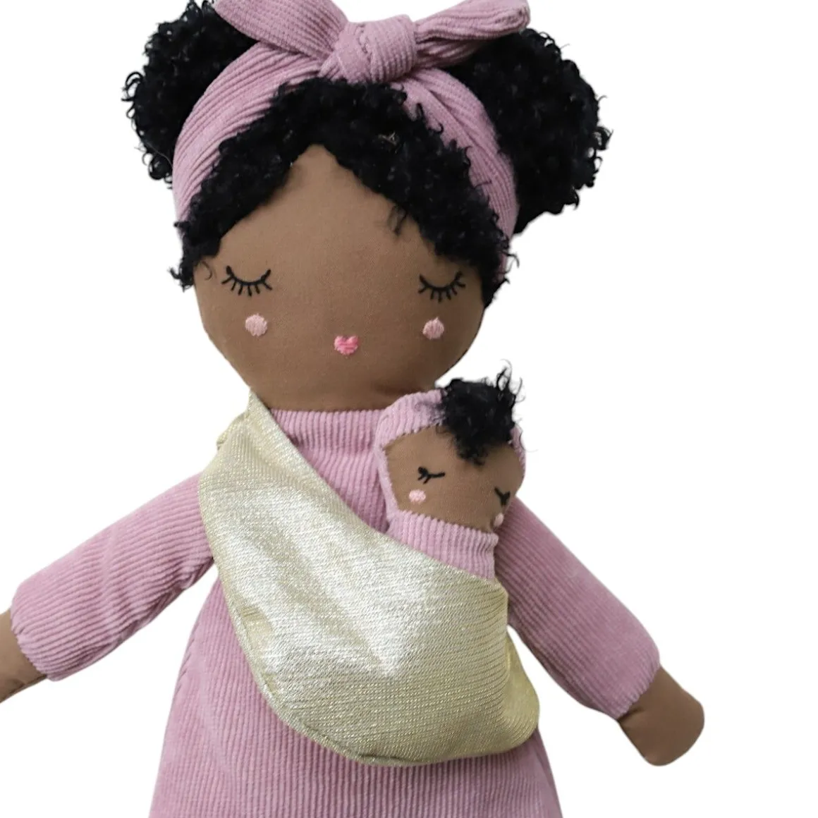 Poupée en tissu Maman Nicole et son bébé