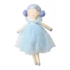Poupée en tissu Neige en robe tulle bleu