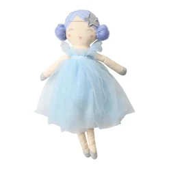 Poupée en tissu Neige en robe tulle bleu