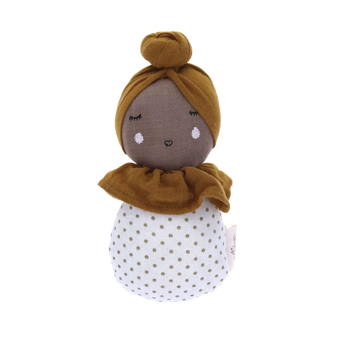 Poupée hochet culbuto chignon - Terre de feu