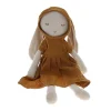 Poupée lapinette gaze de coton jaune moutarde