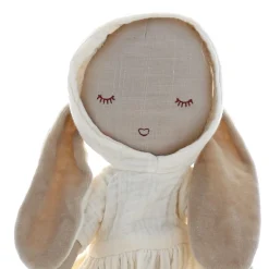 Poupée lapinette gaze de coton écru