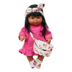 Poupée Pia robe velours rose - La vie en rose