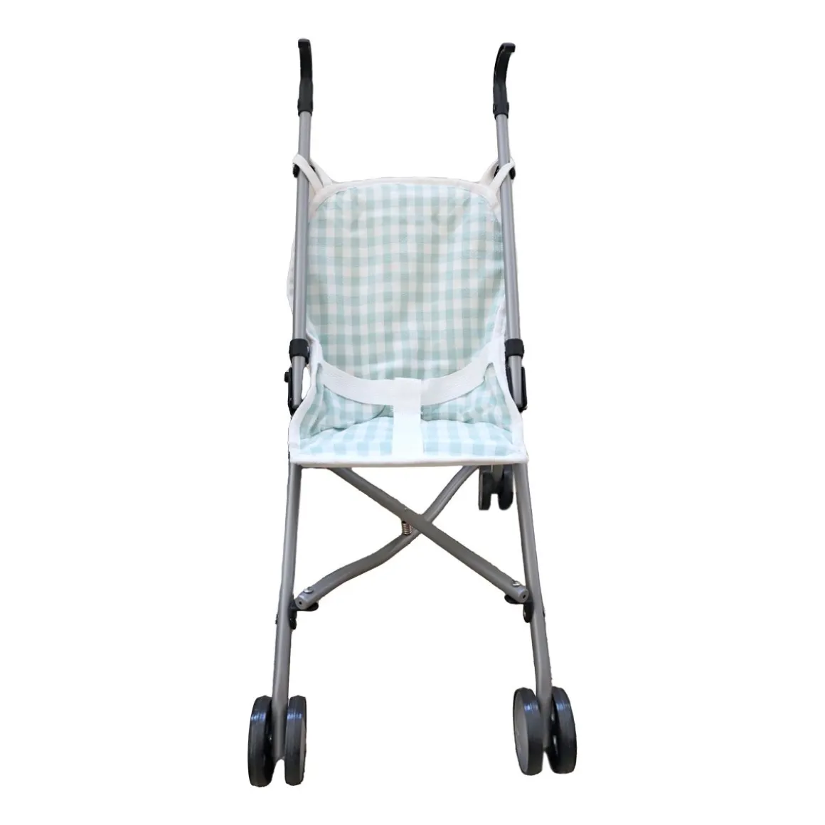Poussette poupée vichy vert