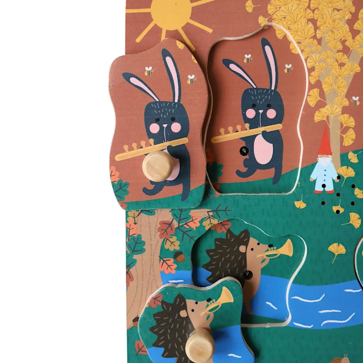 Puzzle sonore animaux de la forêt en bois