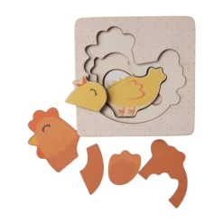 Puzzle évolutif en bois cycle de vie - La petite poule rousse