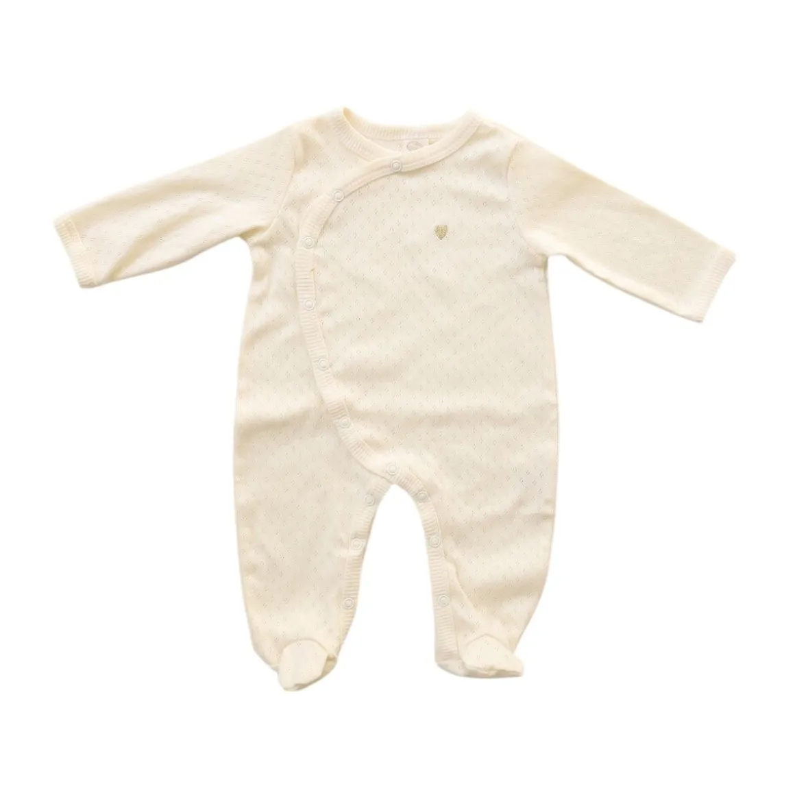 Pyjama bébé crème pointelle