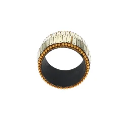 Rond de serviette à facettes dorées