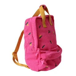 Sac à dos enfant en velours rose - La vie en rose