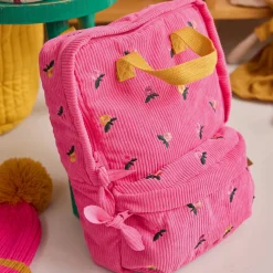 Sac à dos enfant en velours rose - La vie en rose