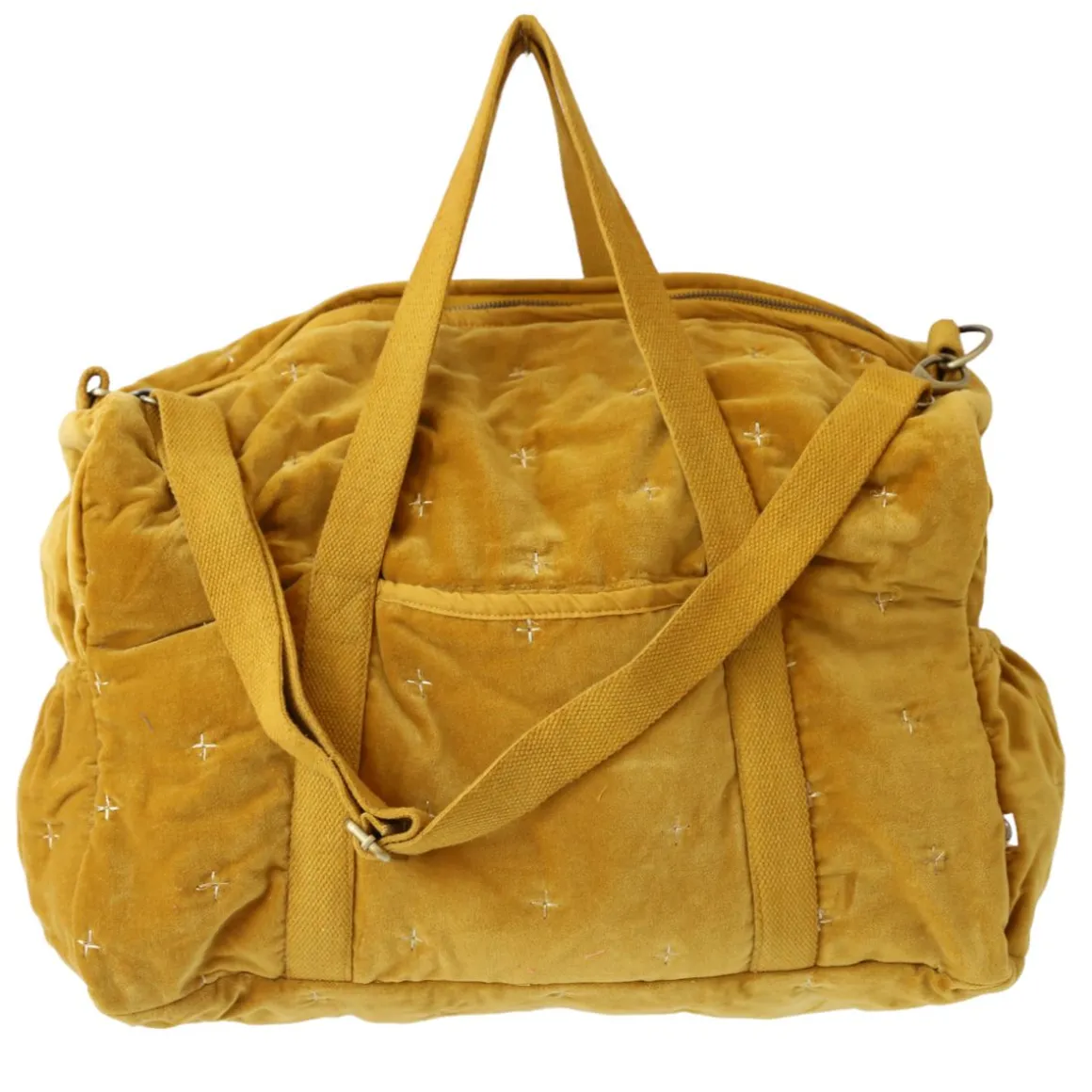 Sac à langer velours moutarde