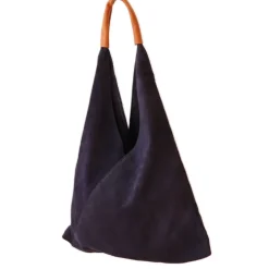 Sac à mains d'épaule cuir souple bleu nuit