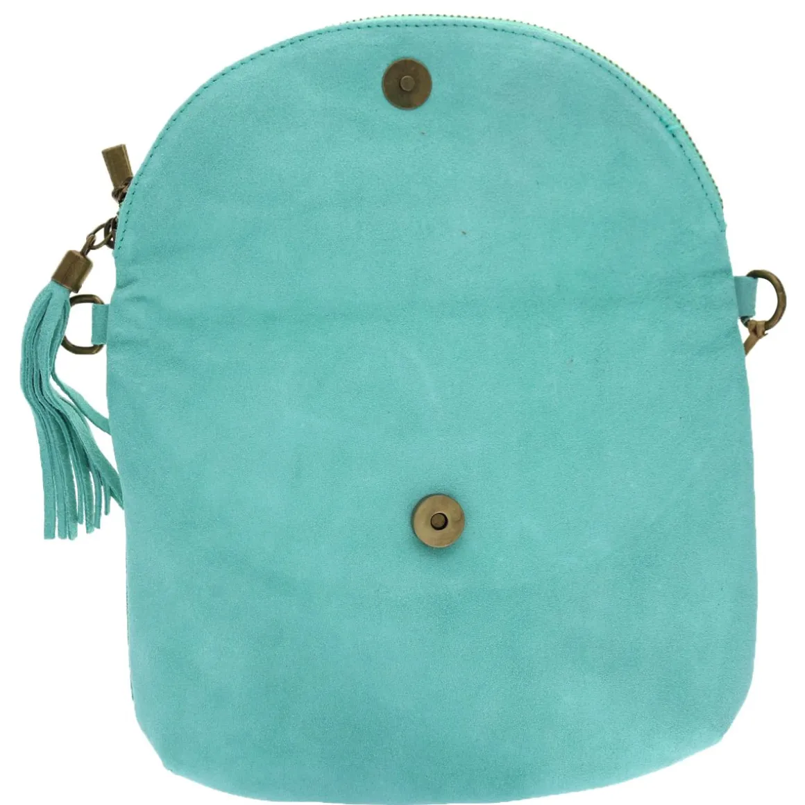 Sac à rabat cuir bleu turquoise