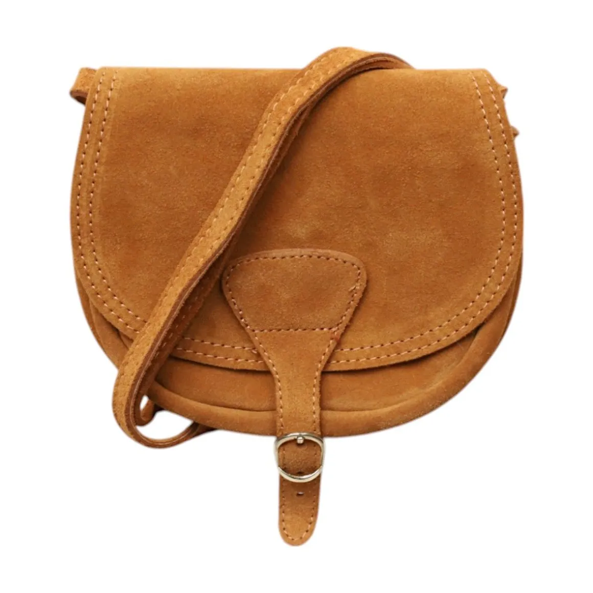 Sac à rabat en cuir camel