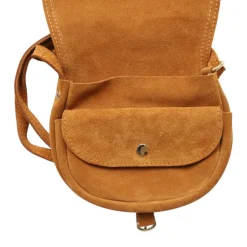 Sac à rabat en cuir camel