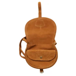Sac à rabat en cuir camel