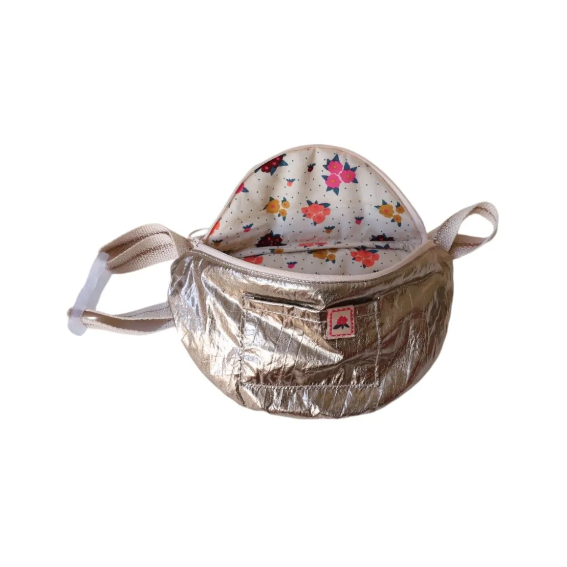 Sac banane enfant métallisé doré - La vie en rose