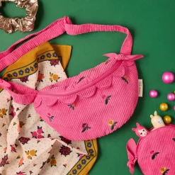 Sac banane enfant velours rose - La vie en rose