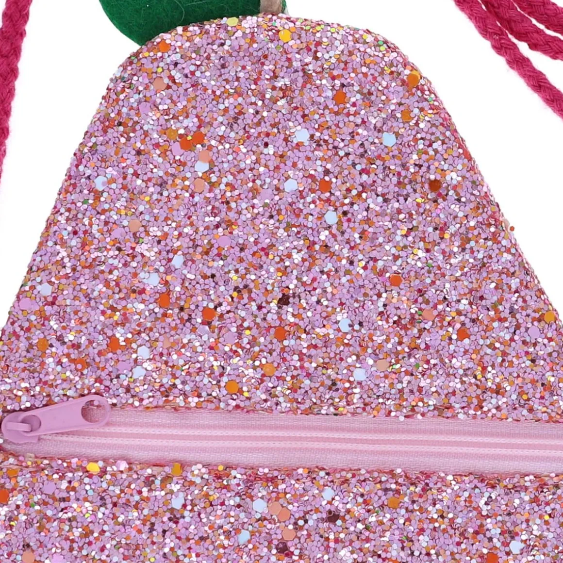 Sac bandoulière poire rose à paillettes - Dans mon jardin