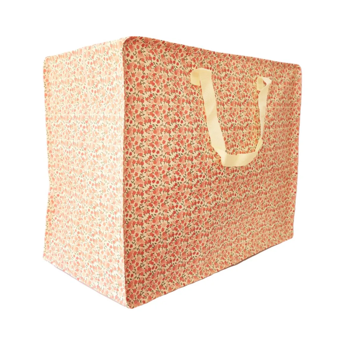 Sac de rangement à fleurs roses