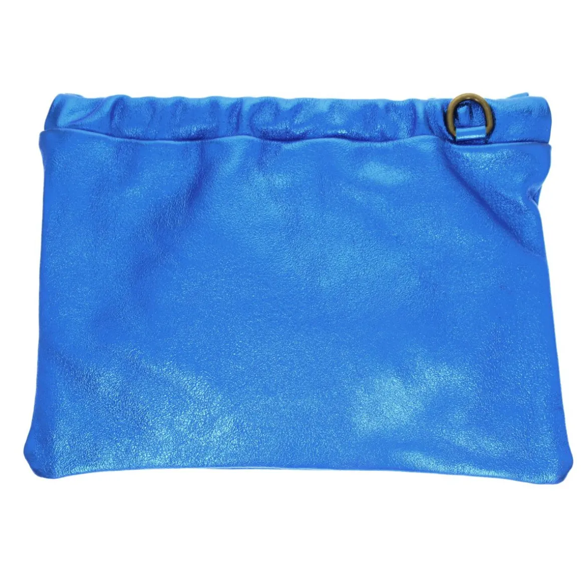 Sac pochette cuir bleu électrique
