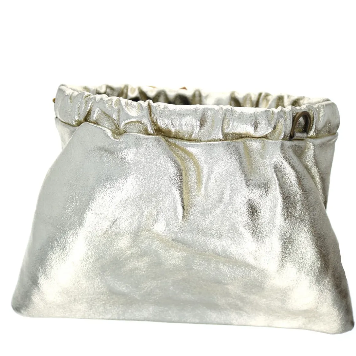 Sac pochette cuir doré