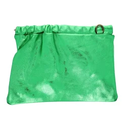 Sac pochette cuir vert