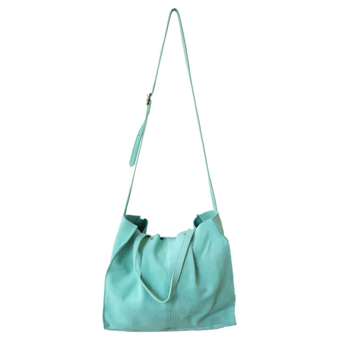 Sac tote bag cuir turquoise