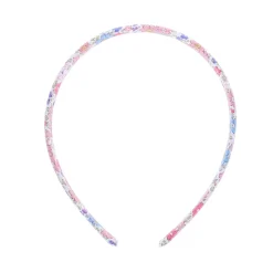 Serre-tête fleuri bleu et rose
