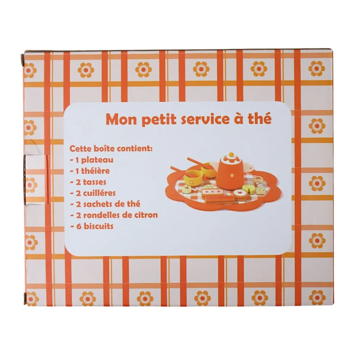 Service à thé à fleurs rétro jouet en bois