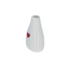 Soliflore en céramique cœur rouge moyen