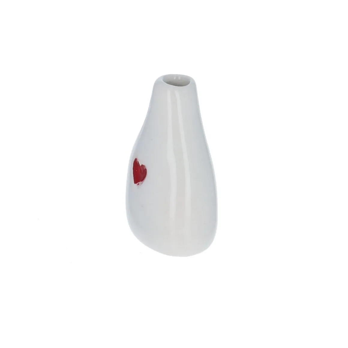 Soliflore en céramique cœur rouge moyen