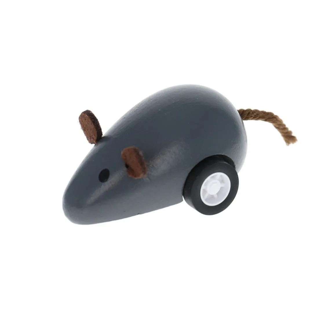 Souris grise en bois à remonter