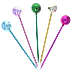 Stylo boule disco rose fuschia